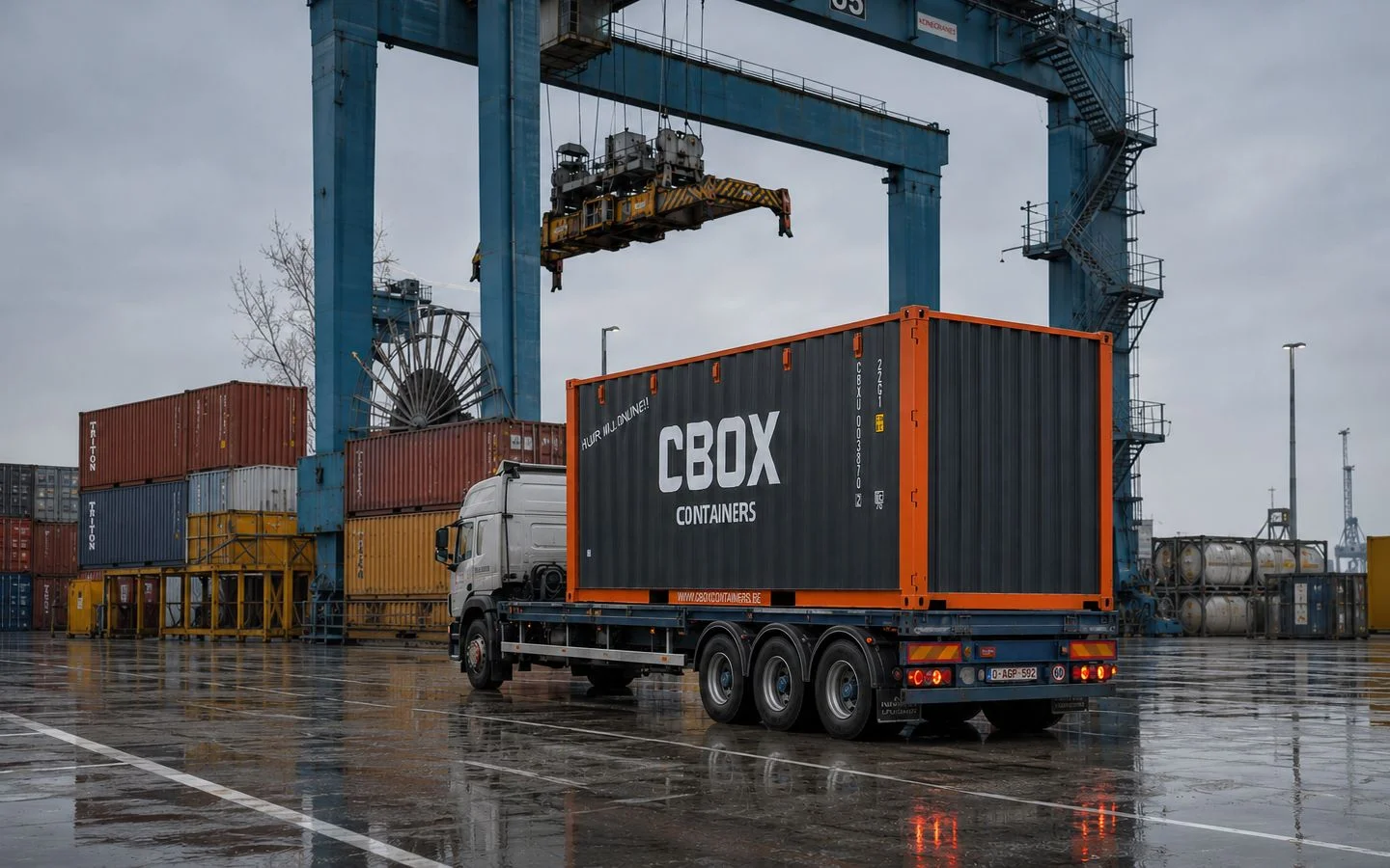 Containers on a construction site